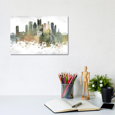 Pittsburgh Skyline by WallDecorAddict - Wrapped Canvas Print