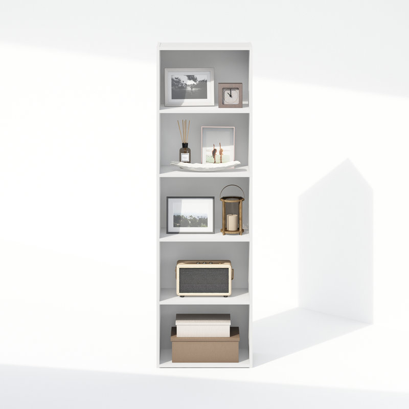 Bibliothèque multi-usage Ebern Designs, (5 tablettes) H 52 po x l 15,8 po x P 9,4 po, Blanc