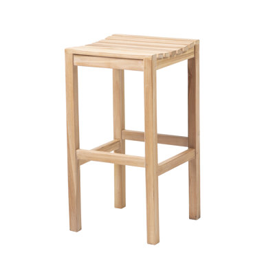 Stanchfield 30.12"" Teak Patio Bar Stool -  Millwood Pines, 870DA2D2DA6C43B994D5B87DDE99A317