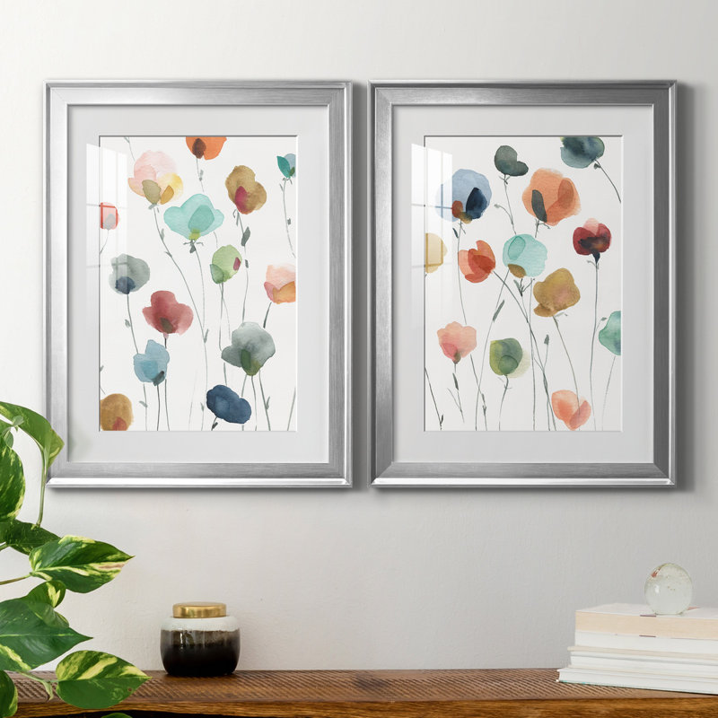 «Lollipop Garden I», ensemble de 2 impressions, Impression encadrée avec passe-partout, H 18,5 po x l 49 po x P 1,5 po