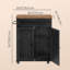 Îlot de cuisine l 30,9 po avec armoire de rangement, tiroir, tablette réglable et barre à serviettes-129513818-129513815