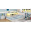 Base de lit en forme de L pour enfants, lit d'angle avec compartiments de rangement latéraux Montessori, station de charge intégrée et éclairage (sans matelas)-132915822-132915821
