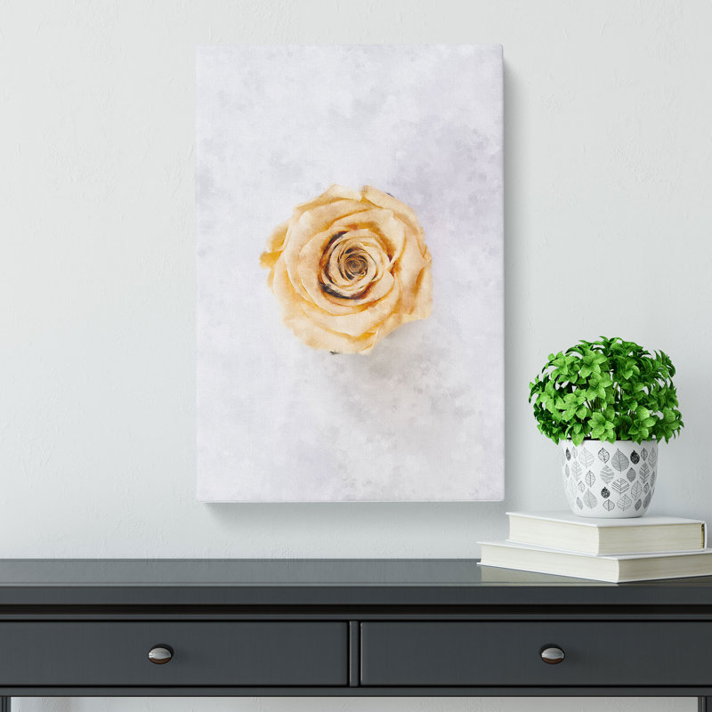 Pale Yellow Rose - Wrapped Canvas, 91cm H x 60cm W x 3cm D