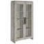 Armoire haute Myerson Grey Driftwood à 2 portes en bois d'ingénierie