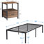 Ensemble de chambre avec lit plateforme et table de chevet en métal 3 pièces Blinni-993117176-993547094