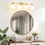 4 - Light Dimmable Vanity Light With Cone White Glass Shade-1124961524-1122267933