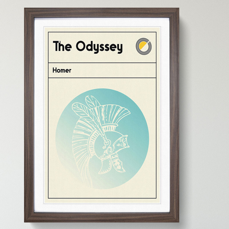 Book Cover the Odyssey Homer - Picture Frame Graphic Art, 36cm H x 27cm W x 2cm D, Walnut