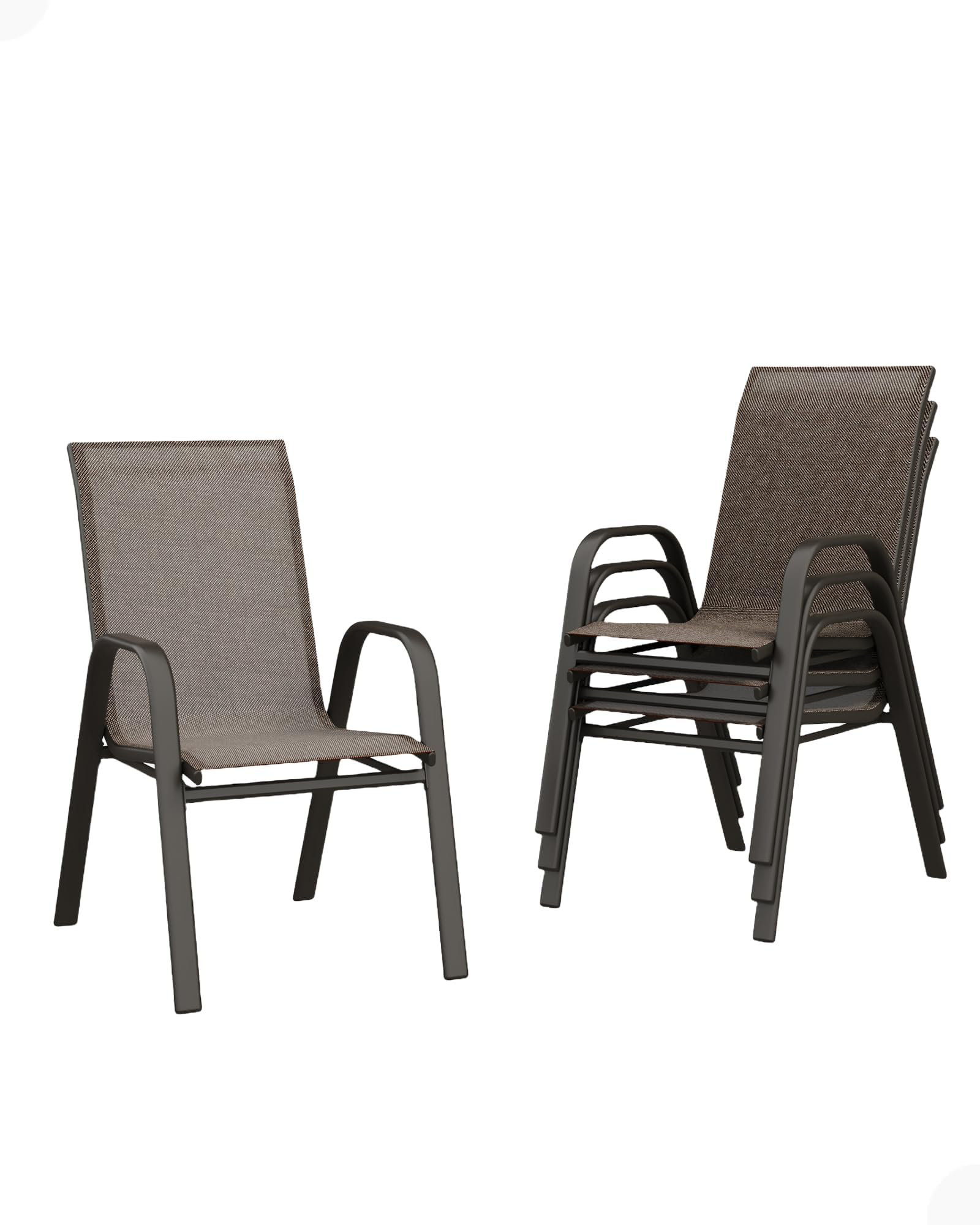 Ivy Bronx Set of 4 Patio Dining Chairs Outdoor Stackable Chairs for All ...