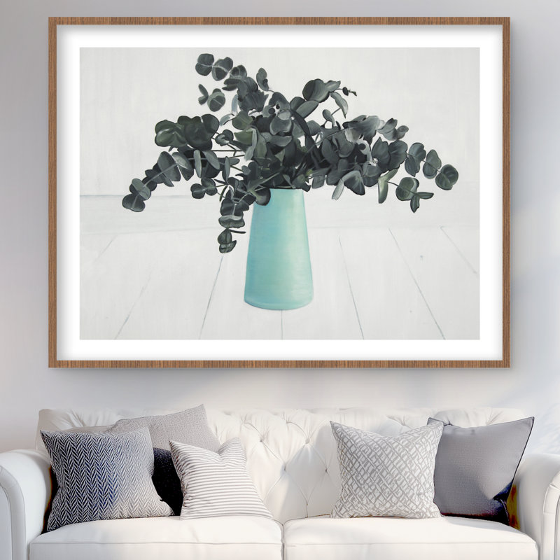 Bouquet d'eucalyptus - reproduction florale verte encadrée pour la décoration