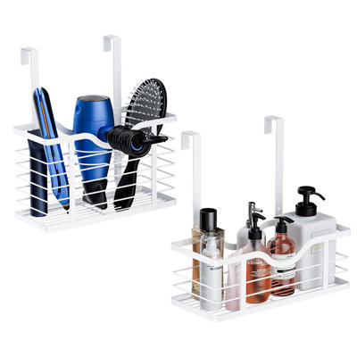 Hair Dryer Holder, 2PC Hair Tool Organizer, Blow Dryer Holder, Adjustable Height Bathroom Cabinet Organizer Tray For Hair Dryer Straightener Wall Moun -  Hokku Designs, 33324F6AC5A942BC93E896B8C7130EB6