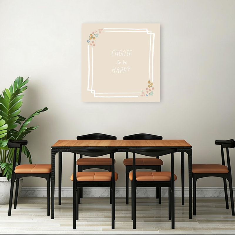 Choisir d'être heureux, impression d'art contemporain abstrait minimaliste, H 36 po x l 36 po