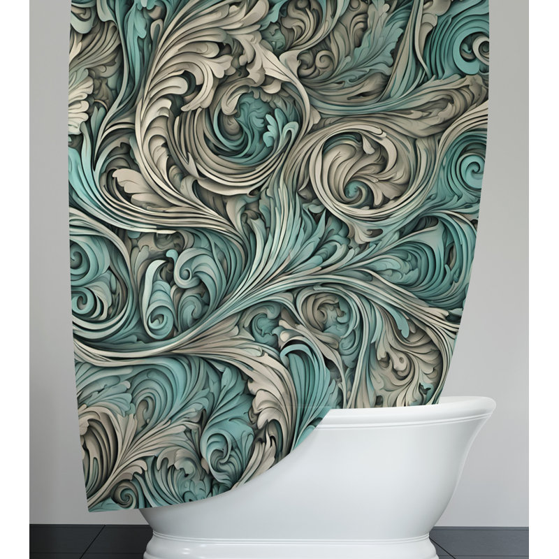 Rideau de douche abstrait Mexia, L 70 po x H 72 po
