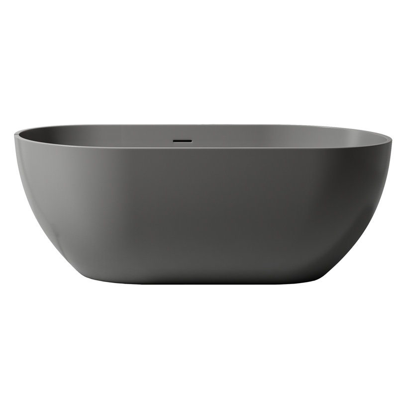 Baignoire de trempage à surface solide - Baignoire profonde autoportante, Gris mat