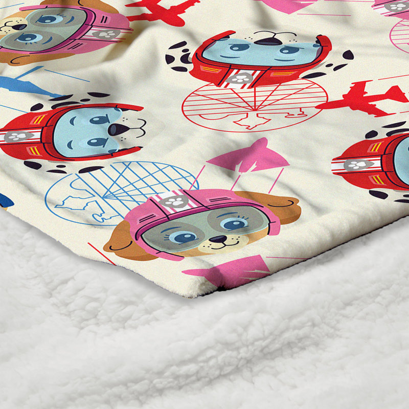 Jeté en soie Paw Patrol, Sauvetage aérien, Beige, L 60 po x l 50 po