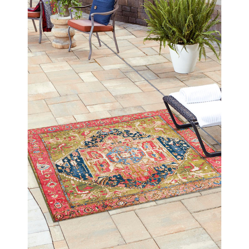Tapis d'extérieur Multi_Unique Loom Limon, Carré 10pi