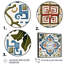 Motif de tuiles méditerranéennes rétro bleu I - abstrait-1905844709-1905844707
