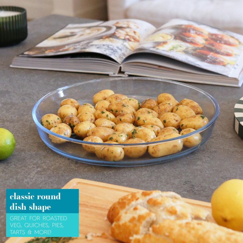 Argon Tableware Round Glass Baker Bakeware, 32cm x 32cm