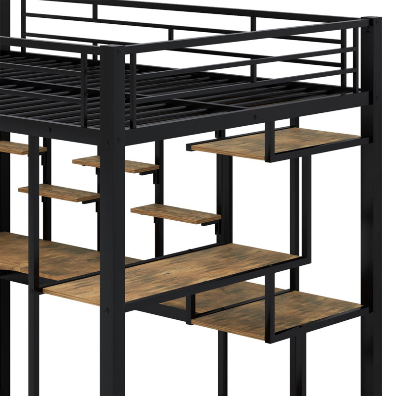 Lit mezzanine double Hachiro Kids, Noir
