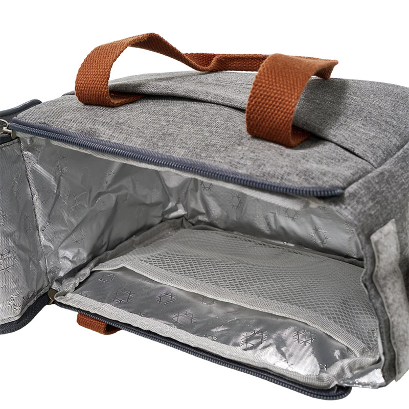 Portable Insulated Lunch Bag, Grey