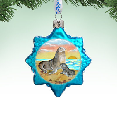 Ornement en verre de mer seal star