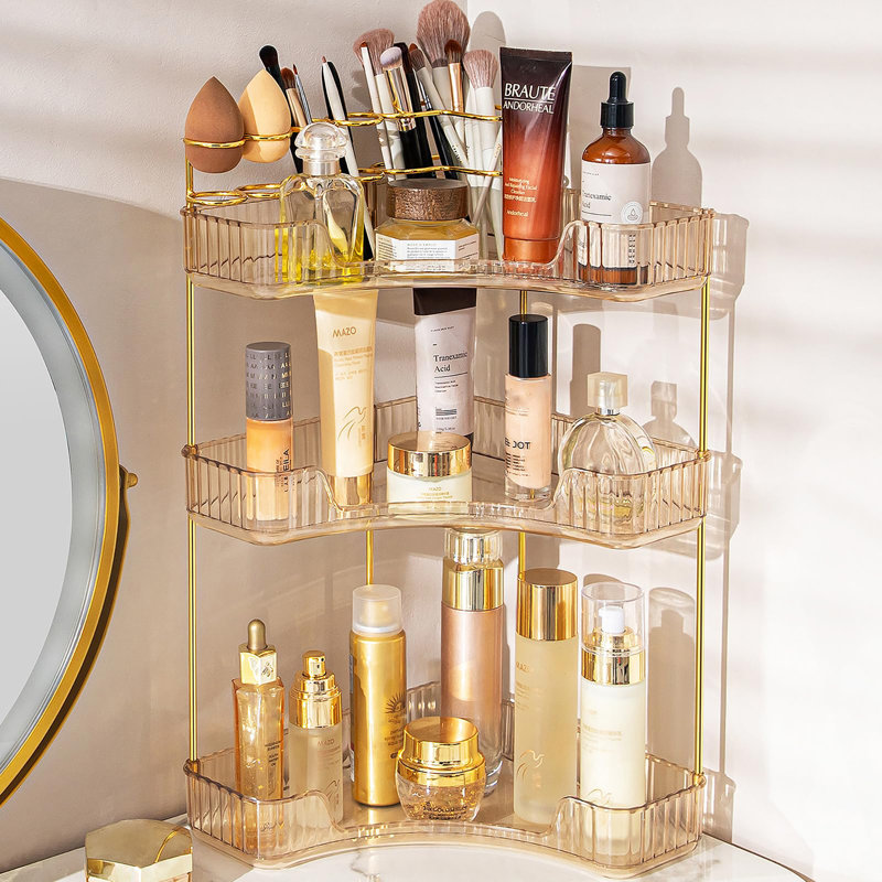 Organisateur de maquillage pour coiffeuse, Amber Gold