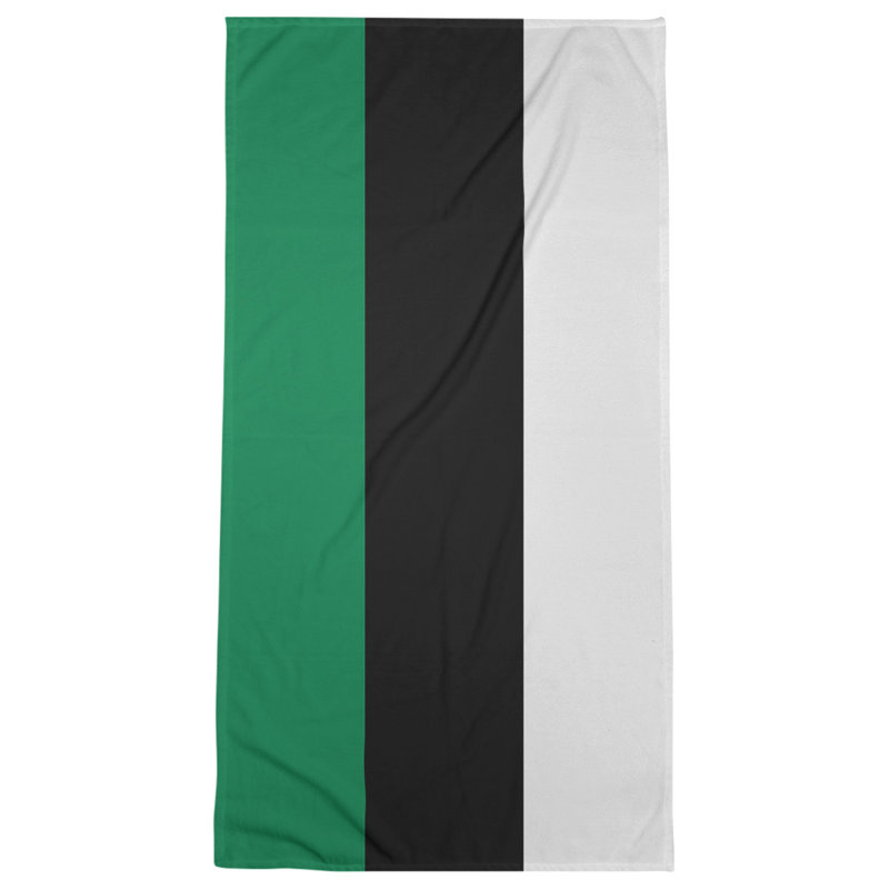 Cotton Blend Lightweight Bath Towel, Green/Black/White