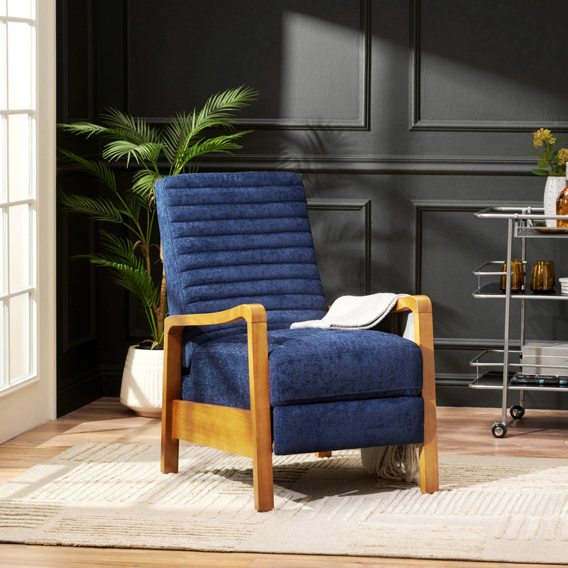 Fauteuil inclinable manuel en tissu et bois