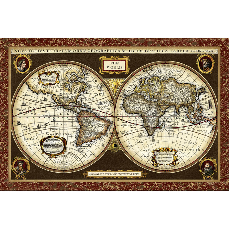 Carte du monde décorative, H 8 po x l 12 po x P 1,25 po