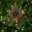 Peacock Feather Christmas Clip-On Ornament - 6" - Brown White And Green