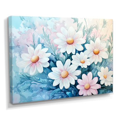«White Daisy Sunrise Meadow III» - impression d'art mural marguerites