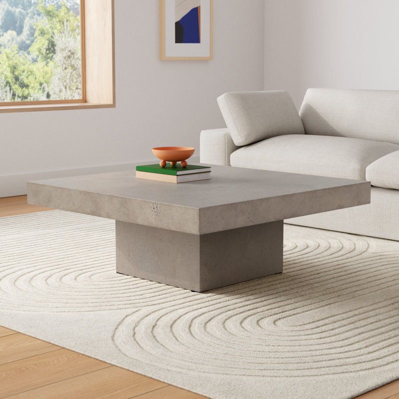 Kareen 43" Square Coffee Table, Dark Gray