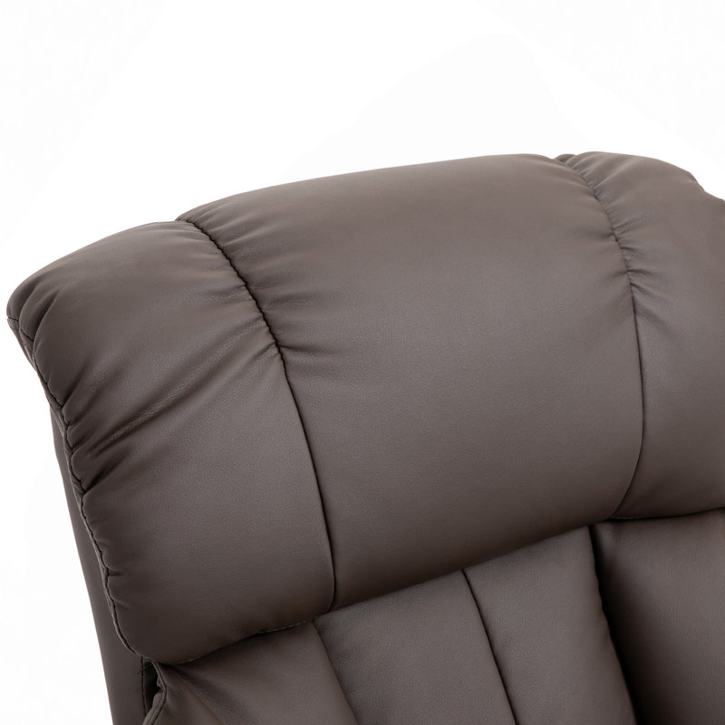 Fauteuil inclinable de massage avec repose-pieds, fauteuil inclinable pivotant à 360 ° et repose-pieds, fauteuil inclinable en cuir PU avec poche latérale et télécommande