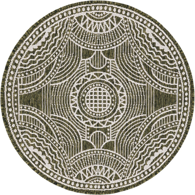 Tapis vert Aucun, Rond 3 pi 1 po