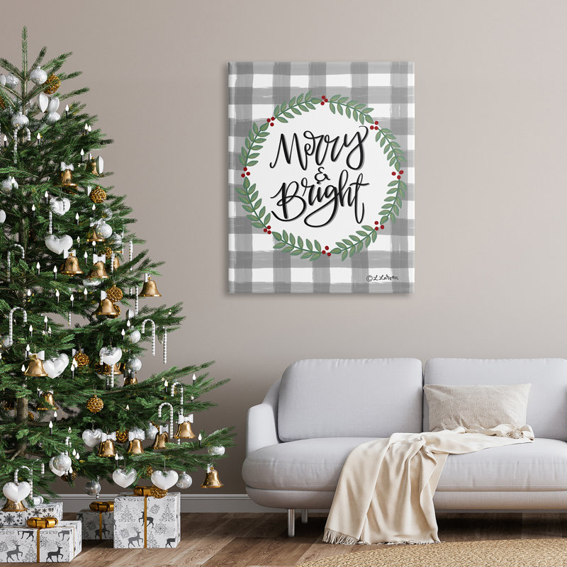 Merry & Bright Gingham Christmas, Toile tendue, H 48 po x l 36 po x P 1,5 po