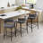 Modern Upholstered Bar Stool with Backrest Armrest-128129016