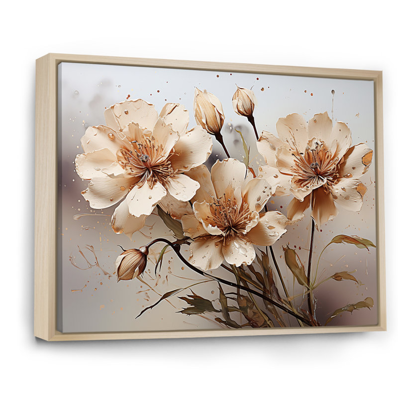 Rétro charme iris rétro, H 34 po x l 44 po x P 1,5 po, Cadre naturel flottant