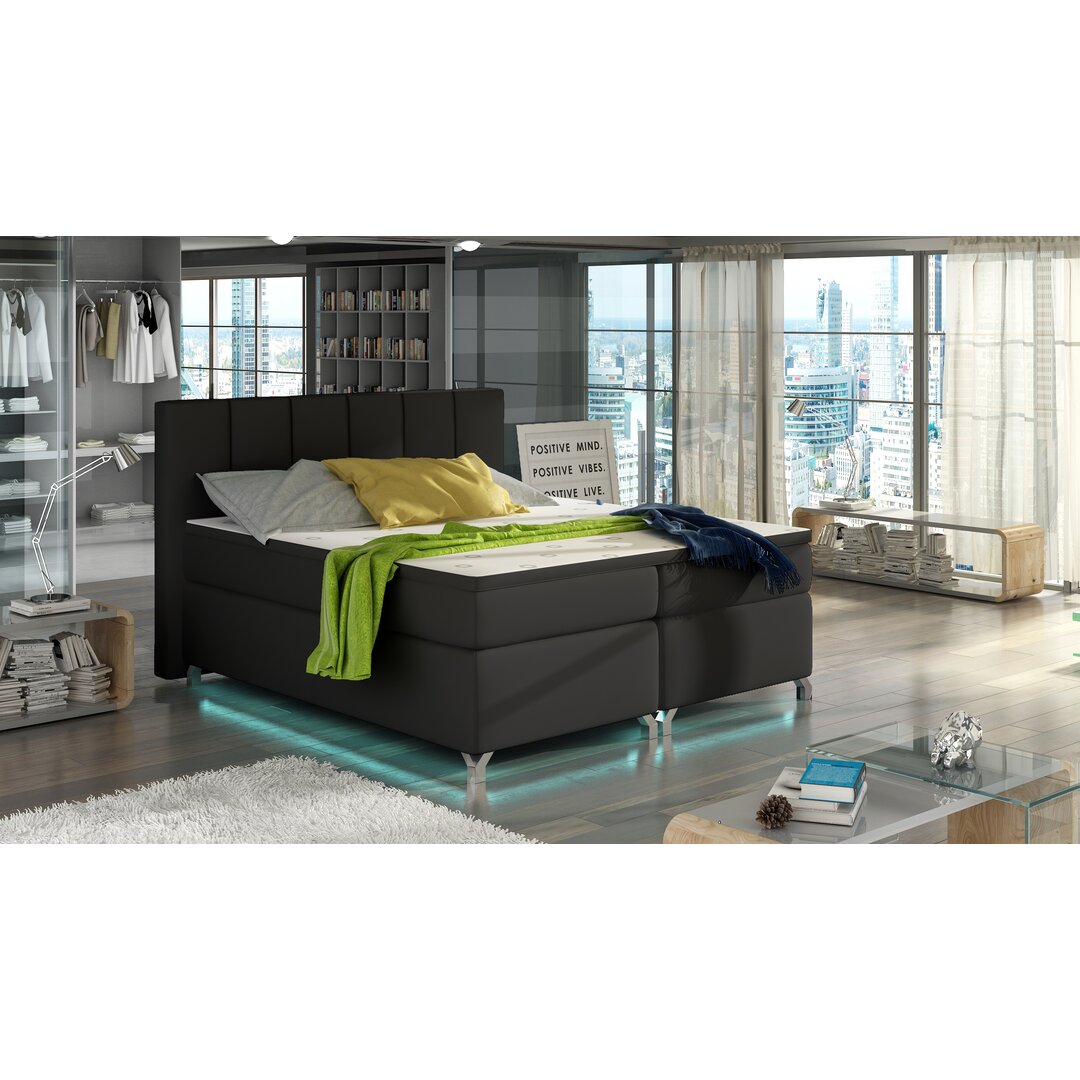 Boxspringbett Gasaway mit Topper und Bettkasten