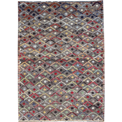 Rectangle 207 cm x 283 cm Geometric Hand Knotted Area Rug
