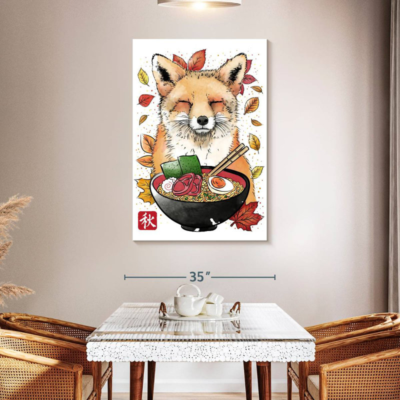 Brampt Fox Leaves And Ramen, 48" H x 32" W
