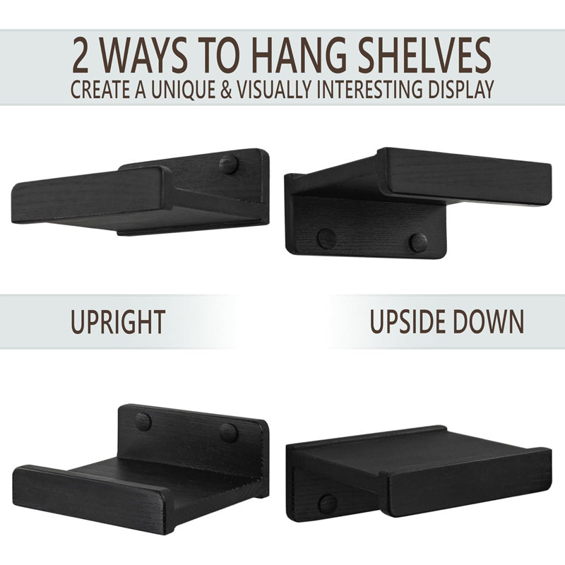 Ravita 4 Piece Floating Shelf, Black