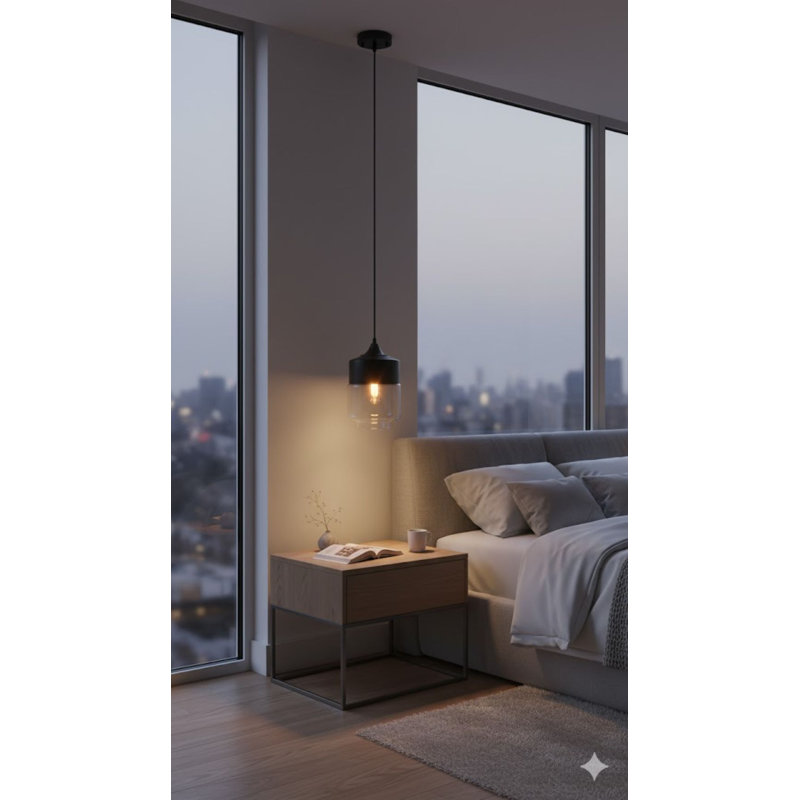 Stetson Modern 1 Light Black Pendant
