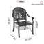Chaise de patio en fonte d'aluminium 6 pièces avec cadre noir et coussins bleus-1174162225