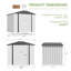 8 pi L 6 pi. D - Abri de rangement en métal avec structure de plancher, blanc-124456222