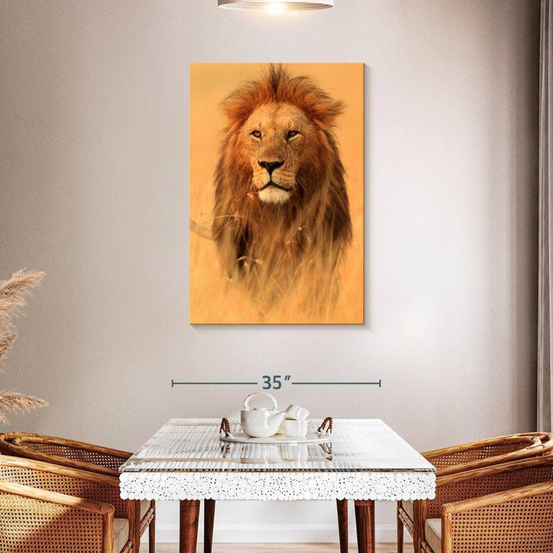 Brampt Watchful Savannah Lion, 45" H x 30" W