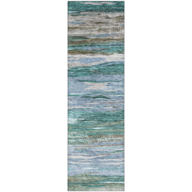 Premium Machine Washable Alaina AMF1933 Waves Rug, Runner 2'3" x 7'6"