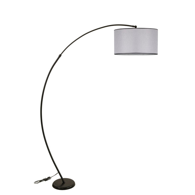 Luro Adjustable Floor Lamp, Light Grey Metal Body, 31.5 x 72.8 inches | Electrostatic Oven Dried Paint, E27 Socket (Max 60W) | Modern Design, Perfect for Living Room, Bedroom, and Office, Stylish & Functional Lighting