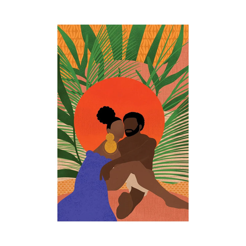 Black Couple - Print on Canvas, 66.04 cm H x 45.72 cm W x 1.91 cm D, Wrapped Canvas