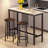 Bar Table And Chairs Set, Small Dining Table For 2, Rectangular Pub Table With 2 Stools, 3 Pieces Bar Table Set, Dining Room Table And Chairs For Small Space, Breakfast Nook