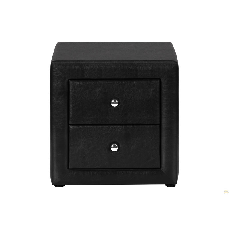 Table de chevet, table de chevet, bout, côté, lampe, tiroir de rangement, Noir