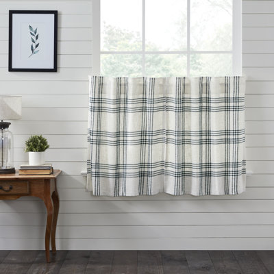 Cohlton Cotton Plaid Tailored Cafe Curtain